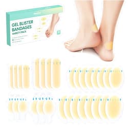 Welnove Gel Blister Bandages for Feet - 30ct Blister Cushion for Heel, Toe - Water-Resistant Hydrocolloid Bandages - Blister Pads for Prevention & Recovery