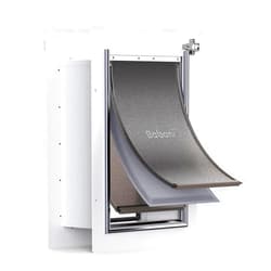 Baboni Pet Door for Wall,3-Flap,Steel Frame and Telescoping Tunnel, Aluminum Lock, Double Flap Dog Door and Cat Door, Strong and Durable (Pets Up to 40 Lb) -Medium
