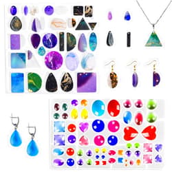 AIFUDA 2 Set Resin Jewelry Molds, Resin Molds Silicone for Jewelry Making, Epoxy Resin Mold for DIY Gem Necklace Pendant Earring Making