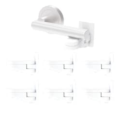 OUYIYE 6 Packs Child Safety Door Lever Locks, No Drill Baby Proof Handle Lock with Adhesive, Easy for Adults, Fits Most Door Handles(White)