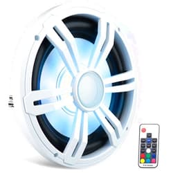 Pyle 10” Slim Marine Subwoofer - 400W 4 Ohm Waterproof Car Component Speaker System, Low Profile PP Cone w/Rubber Edge, 40 Oz Magnet 2