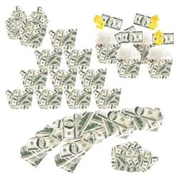 The DaPai 48Pcs 100 Dollar Bill Cupcake Wrappers and Toppers Set Currency Symbol Cupcake Holders with Treat Picks Kit Money Themed Party Decorations Supplies for Birthday Wedding Bachelorette Casino Party