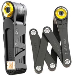 Seatylock FoldyLock Forever Folding Bike Lock - Patented Sleek High Security Sold Secure Gold Bicycle Lock - Heavy Duty Anti Theft Smart Guard with Keys - 90cm