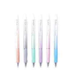 Edufun Erasable Pens Black Ink Gel Pen with Eraser Clear, 0.5mm Fine Point, Smooth Writing for Note Taking Marking Planner Crossword Puzzles (6PS)