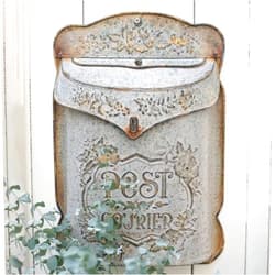 BIG FORTUNE Wall Mount Mailbox for House Outside Vintage Metal Door Mailbox Antique Style Nostalgic Charm Home Decor Garden Vintage English Cottage Decor Flower Patter