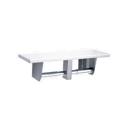 BOBRICK 2840 Stainless Steel Toilet Tissue Dispenser with Utility Shelf, Satin Finish, 5