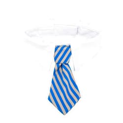 ZTON Pet Bowtie, Handcrafted Adjustable Formal Collar Neck Tie for Dogs & Cats (S, Blue Stripe)