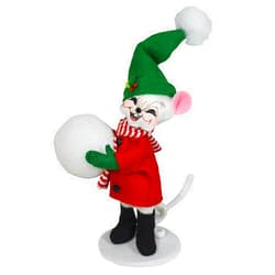 Annalee Jolly Snowball Mouse, 6 inch Collectible Figurine