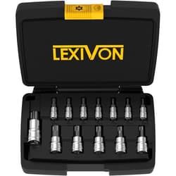 LEXIVON Tamper Proof Torx Bit Socket Set, Premium S2 Alloy Steel | 13-Piece Security Star T8 - T60 Set | Enhanced Storage Case (LX-146)