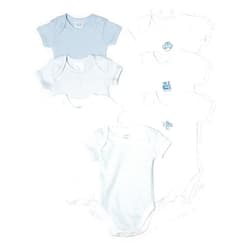 Spasilk 100% Cotton Assorted Short Sleeve Lap Shoulder 7-Pack Bodysuit