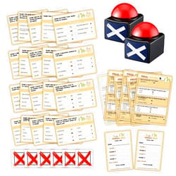 GNATV Christian Bible Feud with Two Buzzers for Adult, Bible Family Feud Style Game, Church Game Night, Bible Trivia Games Cards with Buzzers, for Church Group Activity