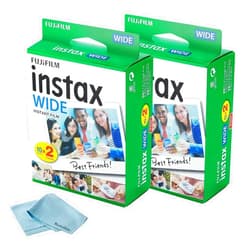 Fujifilm Instax Wide Instant Films for Fuji Instax Wide (40 Exposures) + BluebirdSales Microfiber Cleaning Cloth