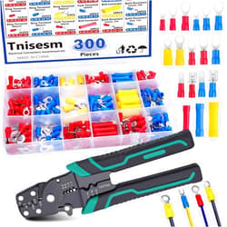 Tnisesm 300PCS Insulated Wire Crimp Connectors Assortment Kit +Wire Crimping Tool 26-10 AWG