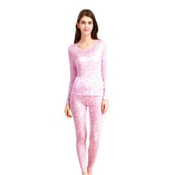 AQCLAY TulipSilk Women's PMulberry Silk Thermal Underwear Long Johns Printing Sets