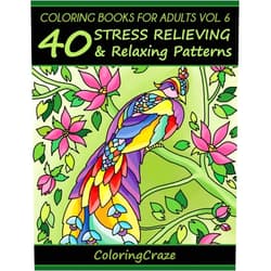 ColoringCraze Coloring Books For Adults Volume 6: 40 Stress Relieving And Relaxing Patterns (Anti-Stress Art Therapy Series)
