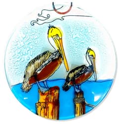 Ruth's Ethical Goods Pelican Bird Christmas Tree Ornament - Art Glass Light Catcher