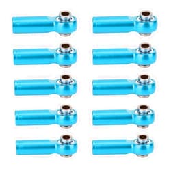 Dilwe 10PCS Link Rod End Joint, M4 Aluminium Alloy Ball Head Holder Tie for 1/10 RC Car, Truck, Cart Model(Blue)