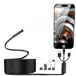 COOVIE Phone Borescope, USB C Endoscope Camera with Light,16.5ft Semi-Rigid Snake Camera, 1920P Borescope with 8 Lights, 8mm Diameter IP67 Waterproof Inspection Camera for iPhone, iPad, Samsung Galaxy