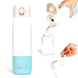 Azopesy Portable Bottle Warmer for Travel, 12oz Milk Bottle Warmer for Baby on The Go, Quick Heating, Precise Temperature Control, Preset Modes, for Warming Breast Milk, Water, and Formula