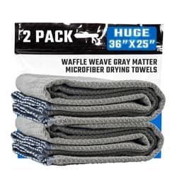 Chemical Guys Waffle Weave for Home & Auto Glass, Windows, Mirrors & More, Gray (25 in. x 36 in.) 2-Pack