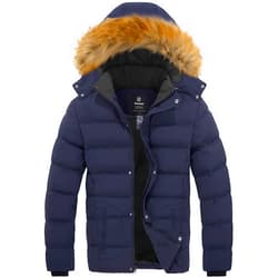 wantdo Men's Winter Puffer Jacket Thicken Winter Coat Warm Padded Jacket with Hood