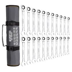 Spurtar 22 Pieces Ratchet Wrenches Set 1/4''-3/4'' & 6-18mm Ratcheting Wrench Set 72 Teeth Combination Wrench Sets CR-V Steel Mirror Finish Ratchet Wrench Set with Portable Carrying Bag Gadget for Men