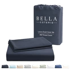 BC BELLA COTERIE Bella Coterie Luxury King Duvet Cover Set | Organically Grown | Ultra Soft | Cooling | Two Luxury Pillow Shams | Viscose Made from Bamboo | 106 x 94 | No Insert [Charcoal Grey]