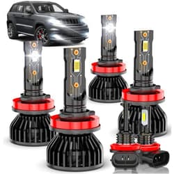 XWQHJW Compatible for 2019 2020 2021 Jeep Grand Cherokee High Low Beam Fog Light Bulbs Combo Kit, Powersports Bulbs, 6000K Bright White Light Bulbs, Plug N Play, 6-Pack