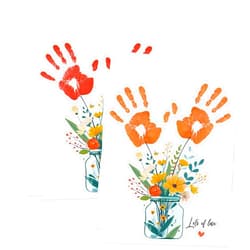 NZSXU Handprint Kit for Mother's Day & Birthday Gifts, 10 Bulk Personalized Floral Greeting Cards, 8.5x11 Inch DIY Keepsake Art for Mom, New Moms, Grandmas (Mothers Day Crafts & Birthday Celebration Ideas)