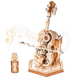 Wooderma 3D Wooden Puzzles for Adults, Wooden Music Box Puzzles, Cello Model Kit, DIY Wood Model Kits, Birthday Present for Adult and 16+ Teens
