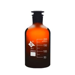 Aimee_JL Lab Reagent Bottle 250ml Amber Glass Narrow Mouth Reagent Bottle with Ground Glass (250ml)
