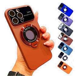 Zlimpty Magnetic Foldable Stand Case Cover for iPhone, Phone Case Phone 14 pro max, Skyscreen Phone Case Window Mirror Guard for iPhone 12 13 14 Pro Plus Max (Brown,for iPhone13 ProMax)