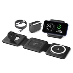 Iseyyox Magnetic Wireless Charger for iPhone: Fodable 3 in 1 Charging Station for Multiple Apple Devices - Travel Charging Pad Dock for Apple Watch iPhone 16 15 14 13 12 Pro Max Plus & Airpod