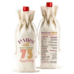 FBCCZEY Funny 73rd Birthday Gifts for Men and Women - Wine Bag for 73 Year Old - Happy Anniversary Party Supplies Decorations - Back in 1952 Wine Bags - 2025