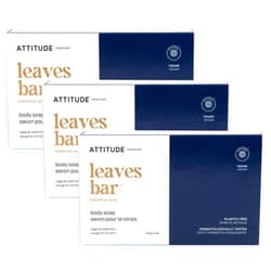 ATTITUDE Bath and Shower Body Soap Bar, EWG Verified, Plastic-free, Plant and Mineral-Based Ingredients, Vegan and Cruelty-free Personal Care Products, Sandalwood, 4 Ounces (Pack of 3)