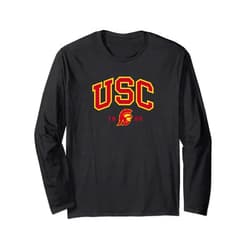 Mademark USC Curved Block Logo with Cardinal Gold Trojan 1880 Long Sleeve T-Shirt