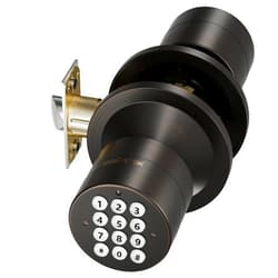 Signstek Keyless Entry Door Lock,Door Knob with Keypad，Smart Code Door Lock,Mute Mode,Passage Function, Easy to Install,Oil Rubbed Bronze