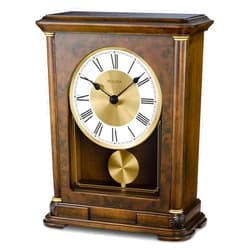 Bulova B1860 Vanderbilt Mantel Clock, Warm Walnut 12.25 x 9 x 4.75