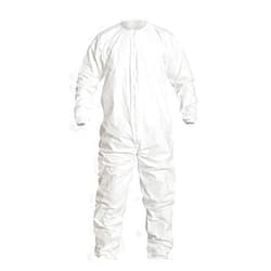 DuPont Tyvek IsoClean IC255B Coverall with Bound Neck, Dolman Sleeve Design and Zipper Closure, White, X-Large (Pack of 25)