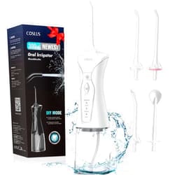 COSLUS Water Dental Flosser Pick for Teeth: 4 Modes Cordless Portable 300ML Larger Tank Water Teeth Cleaner IPX7 Waterproof Flossing Cleaning Picks for Home Travel FC5360