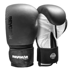 Revgear Pro Leather Boxing Gloves - Striking Boxing Training Gloves, Heavy Bag Gloves, Hook and Loop Wrist Support, Attached Thumb, Grip Bar -10500
