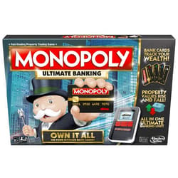 Monopoly Hasbro Gaming Monopoly Ultimate Banking Edition Board Game for Families and Kids Ages 8 and Up, Electronic Banking Unit ( Exclusive)