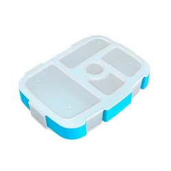 Bentgo® Kids Tray with Transparent Cover - Reusable, BPA-Free, 5-Compartment Meal Prep Container with Built-In Portion Control for Healthy Meals At Home & On the Go (Confetti Edition - Abyss Blue)