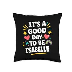 Custom Gifts For Women Gift For Isabelle Isabelle Personalized Retro Girls Custom Isabelle Name Throw Pillow