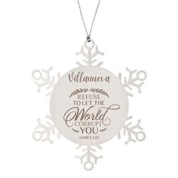 Generic Custom Name Villanueva Ornament Snowflake for Villanueva Inspirational Bible Verse Christmas Villanueva Refuse to Let The World Corrupt You. James 1:27 Decoration Personalized for Bestie Colleagu