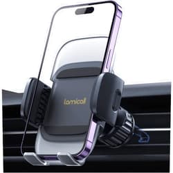 Lamicall Car Phone Holder Vent - Upgraded Spring Loaded Hook [Big Phone Friendly] Air Vent Cell Phone Holders for Your Car Mount Automobile Hands Free Cradle for iPhone 16 15 14 13 Pro Max Smartphone