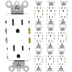 BESTTEN 15 Amp Decor Electrical Wall Outlet Receptacle, Non-Tamper-Resistant, 15A/125V/1875W, for Residential and Commercial Use, UL Listed, 10 Pack, White