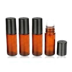 Wresty 1 Oz/30ml Glass Roll On Bottles Empty Deodorant Bottles Leak-Proof DIY Deodorant Container Amber Glass Roller Bottles For Essential Oils Perfume Cosmetics Sunscreen Moisturizer