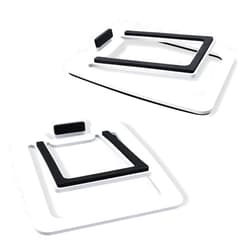 Sanyun SW601 15° Tilted Desk Speaker Stands for Compact 2''-3'' Computer PC Bookshelf Monitor Speakers, Steel Metal Base & Damping Foam Padding (Pair, White)