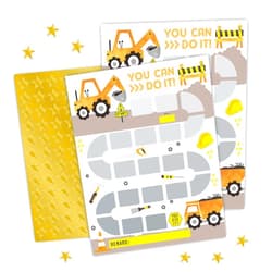 JCVUK Construction Theme Reward Chart with Golden Star Stickers, You Can Do It !Incentive Chart, Positive Behavior Routine Chart for Kids,Toddler Homework Assignments, Attendance(8